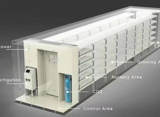 Matériau de revêtement en acier Système de conteneurs verticaux hydroponiques d'agriculture pour toit en forme