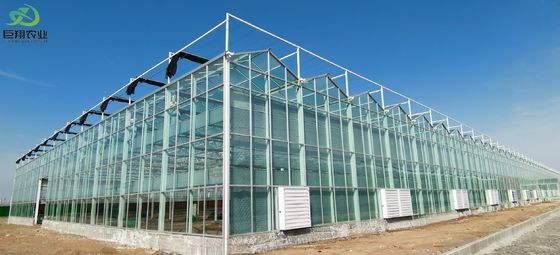 Méthode de culture en tunnel Serre à plusieurs étendues avec tuyau d'acier galvanisé à chaud